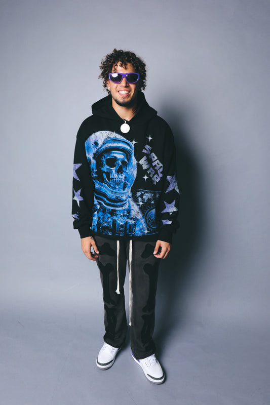 SPACE WAR OVERSIZED CROPPED HOODIE