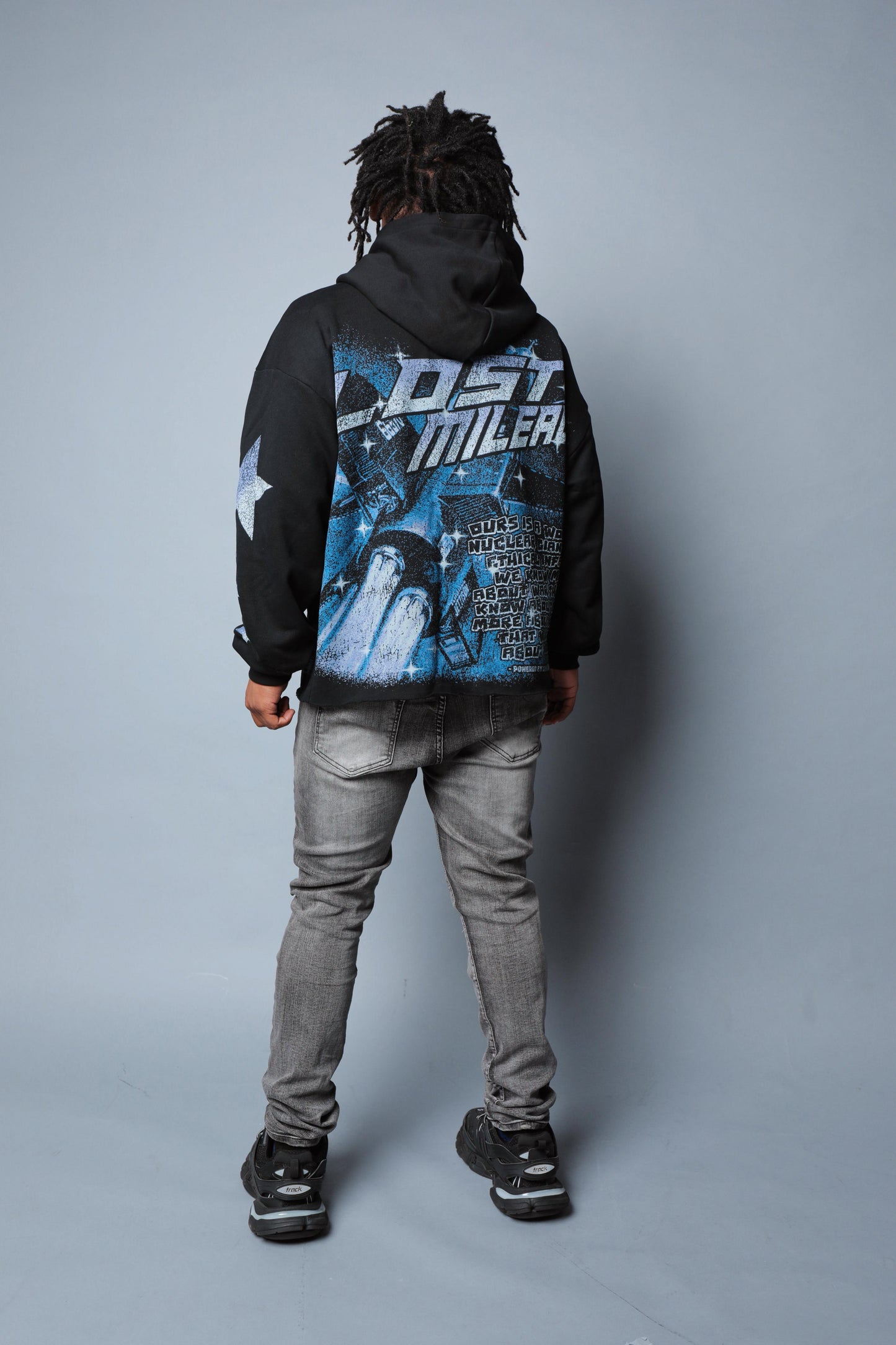 SPACE WAR OVERSIZED CROPPED HOODIE