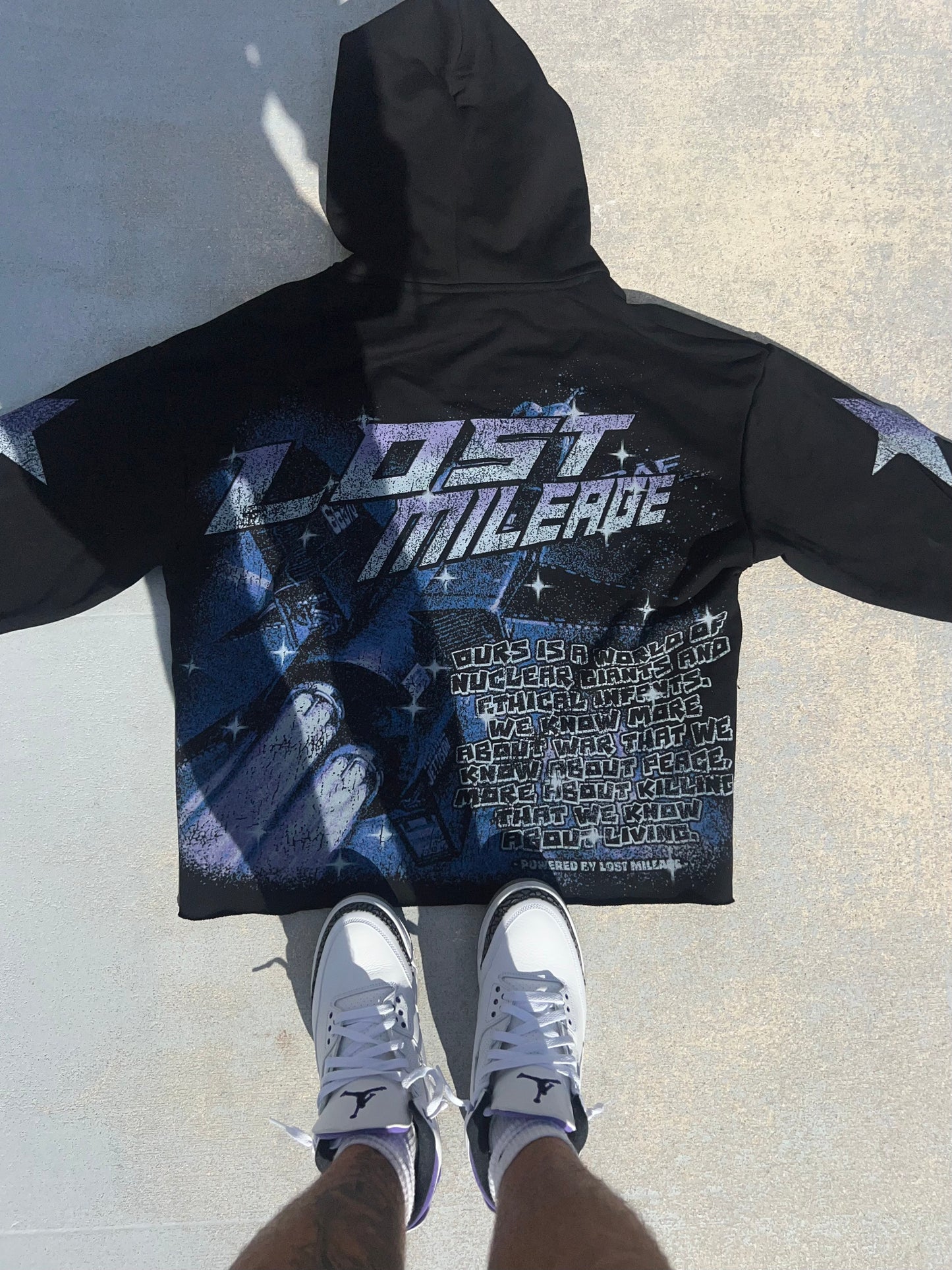 SPACE WAR OVERSIZED CROPPED HOODIE